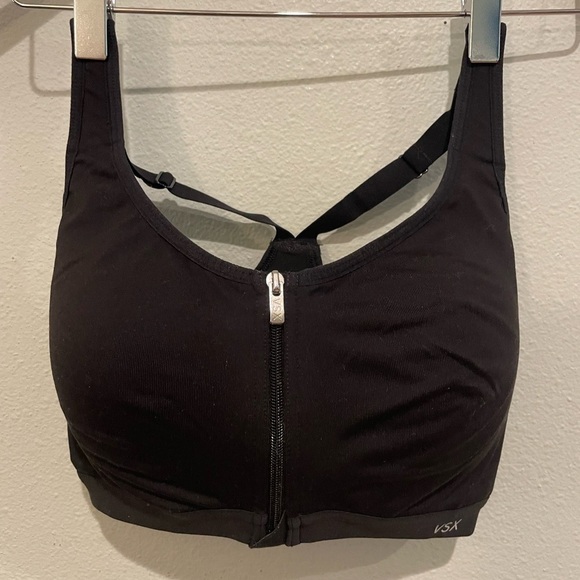 Victoria's Secret Other - Victoria's Secret Black Zip-Front Sports Bra